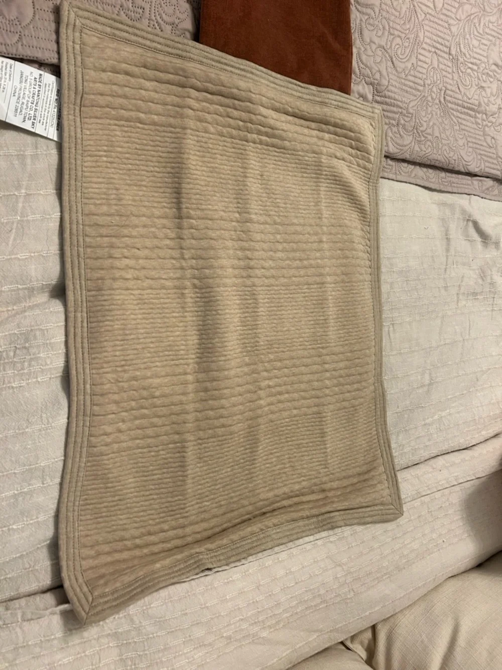 West Elm Ribbed Jersey Standard Sham in Camel Tan